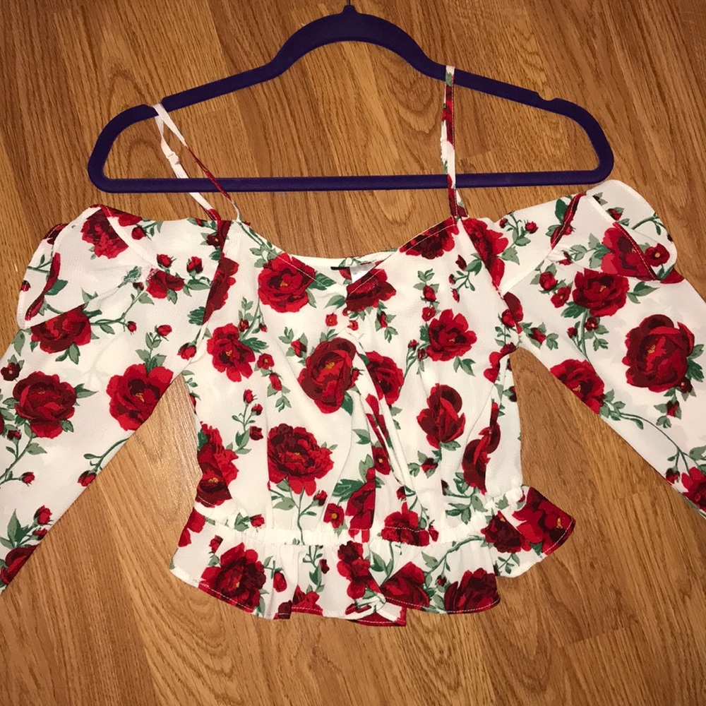 Floral Off Shoulder Crop Top
